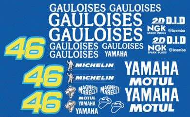 Yamaha Rossi Gauloises 2004 MotoGP Decal Kit